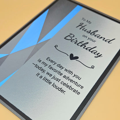 Greeting card for husband on birthday with romantic message
