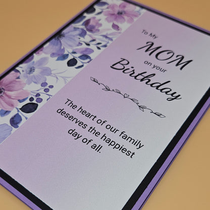 Greeting card for Mom on her birthday with floral design