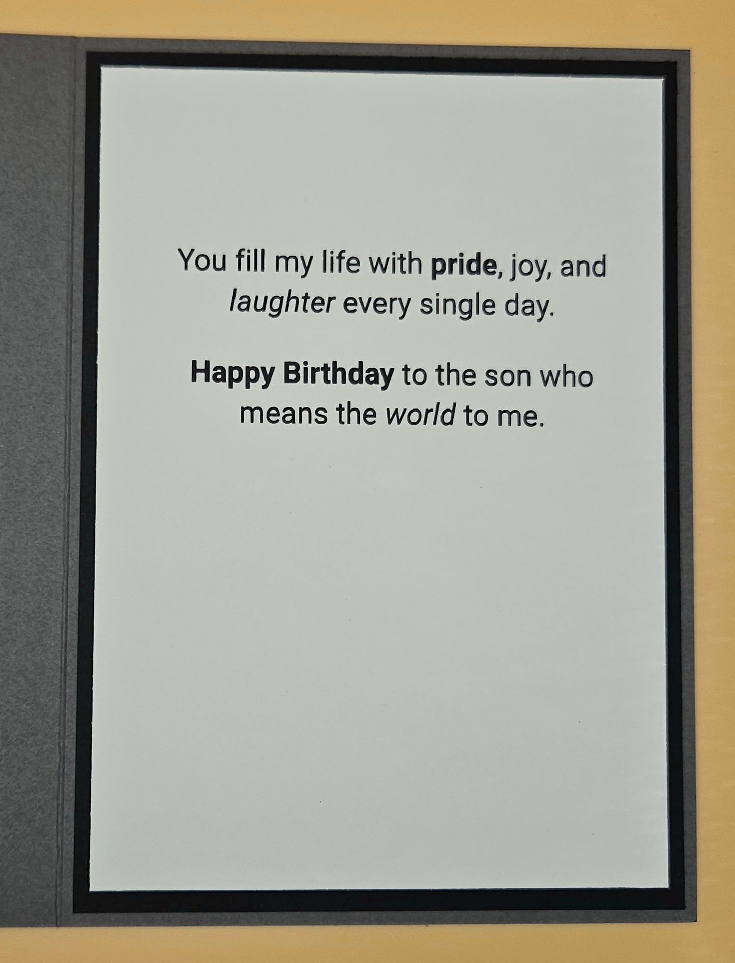 Birthday Card for Son, Handmade Green Geometric Masculine, Heartfelt Keepsake