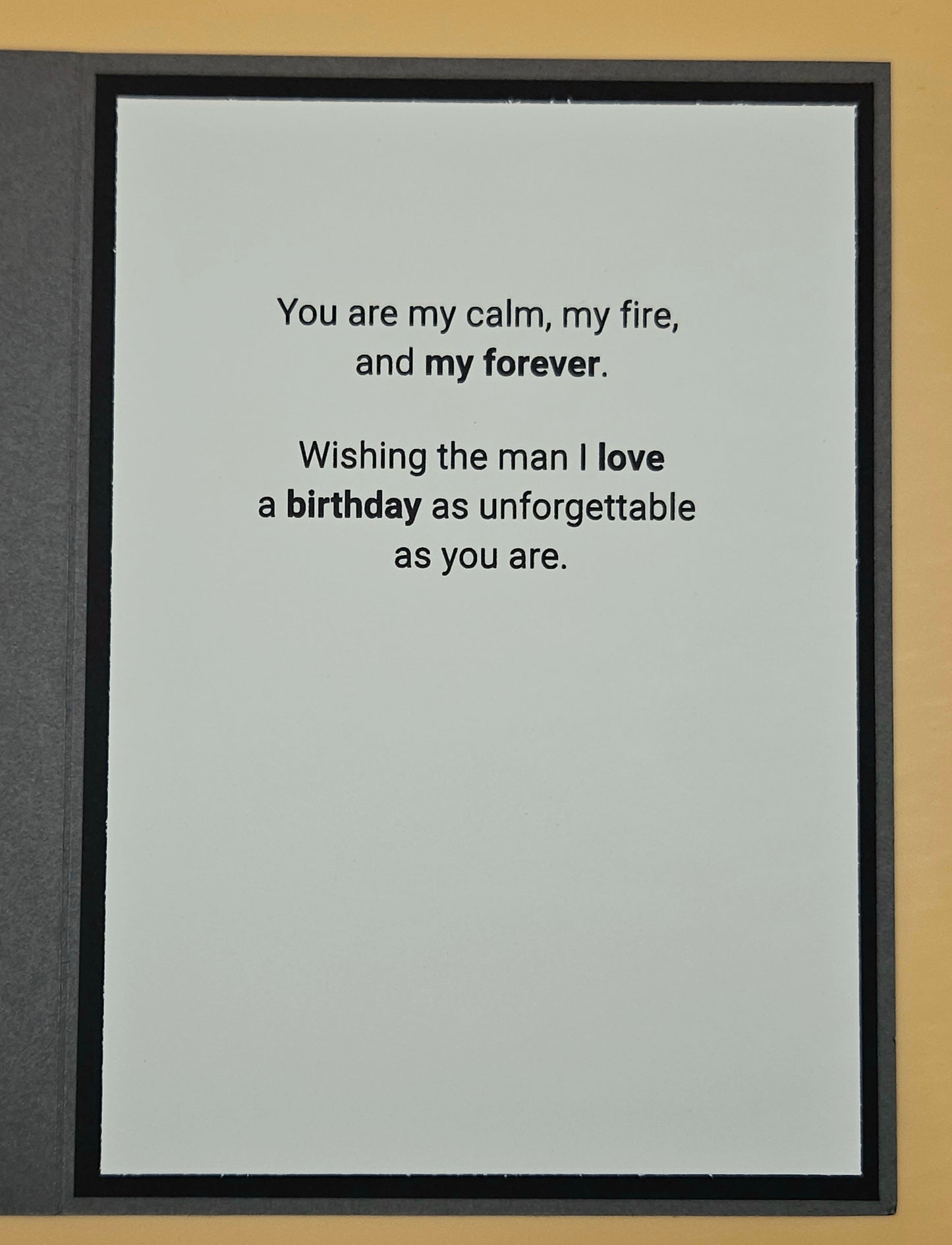 Birthday Card for Husband, Handmade Romantic Greeting Card for Him, Blue Heartfelt Message Masculine Card