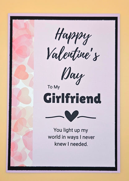 Valentine's Day Card for Girlfriend, Handmade Romantic Lavender Hearts, Heartfelt Keepsake