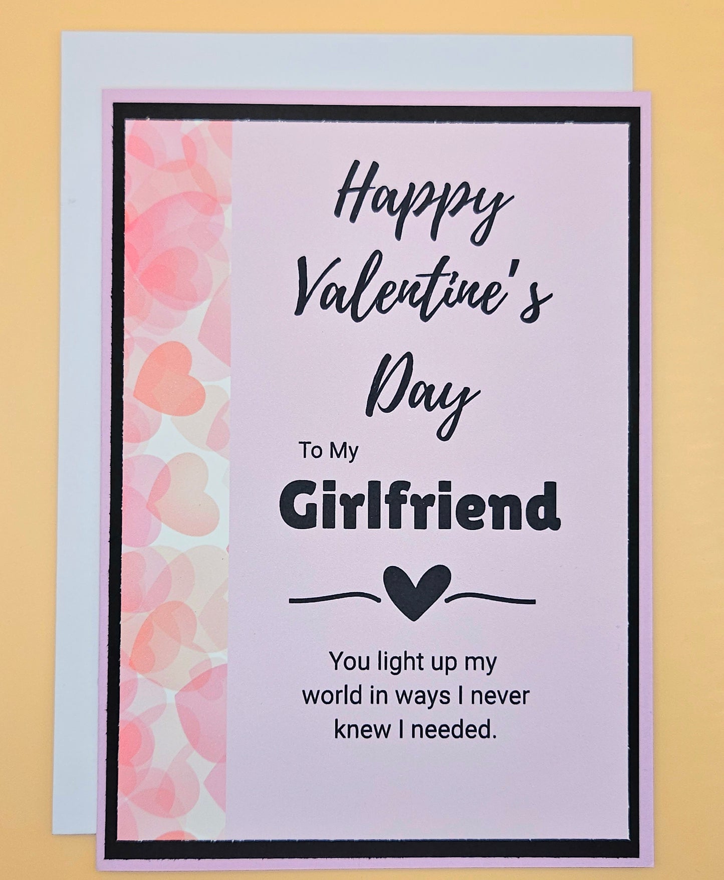 Valentine's Day Card for Girlfriend, Handmade Romantic Lavender Hearts, Heartfelt Keepsake