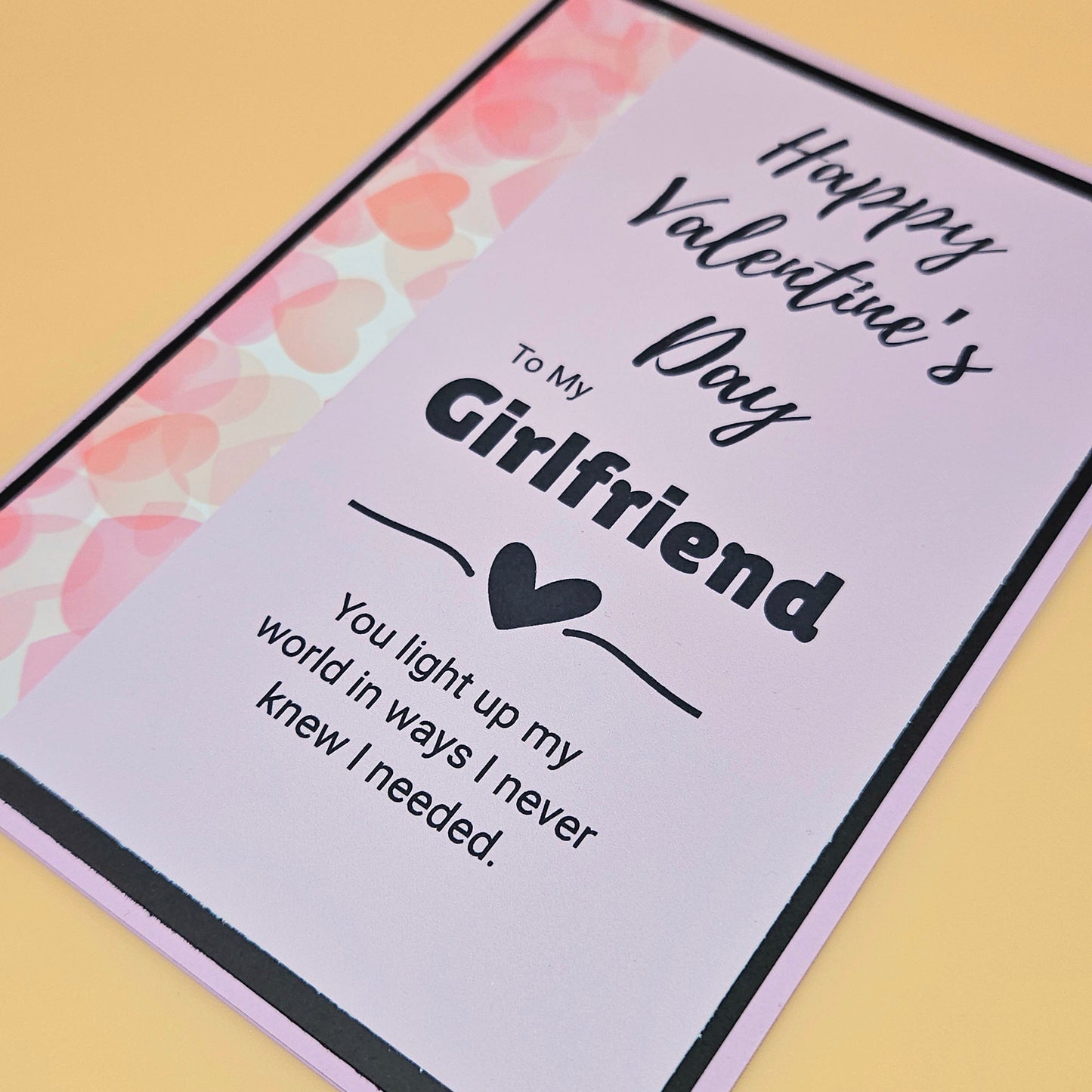 Valentine's Day Card for Girlfriend, Handmade Romantic Lavender Hearts, Heartfelt Keepsake