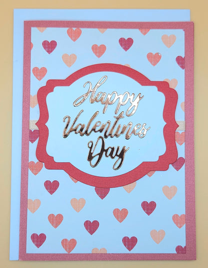 Handmade Valentine’s Day Card, Die-Cut Gold Foil Red Hearts, Romantic  Keepsake Greeting Card