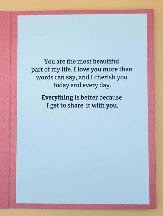 Handmade Valentine’s Day Card, Die-Cut Gold Foil Red Hearts, Romantic  Keepsake Greeting Card