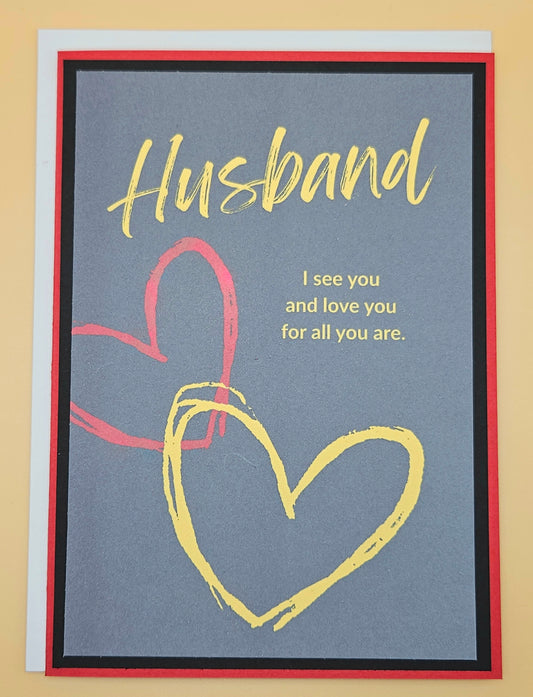 Valentine's Day Card for Husband, Handmade "I See You" Romantic Keepsake Greeting Card