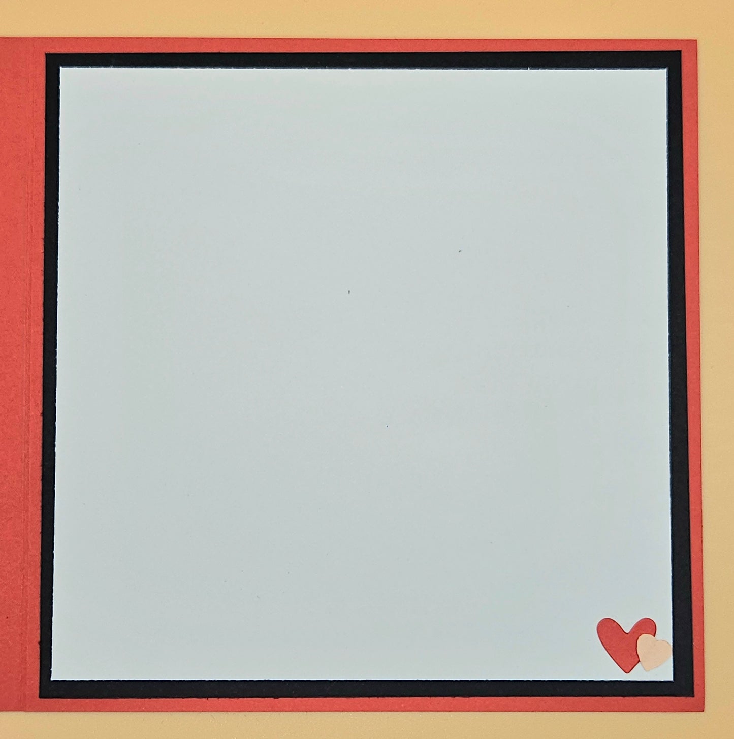 Handmade Valentine's Day Card, Hand-Colored Red and Black Hearts Keepsake Greeting Card