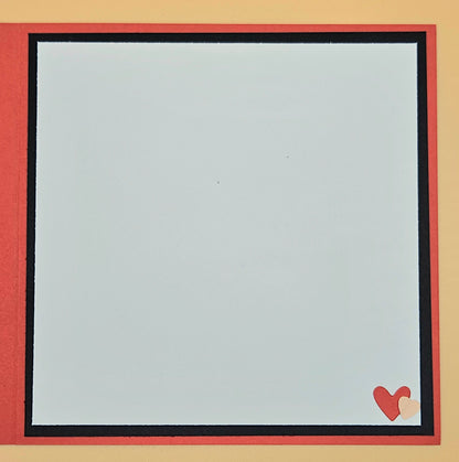 Handmade Valentine's Day Card, Hand-Colored Red and Black Hearts Keepsake Greeting Card