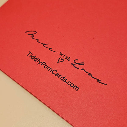 Valentine's Day Card, Handmade Hand-Colored Red and Black Hearts, Romantic Keepsake, Blank Inside
