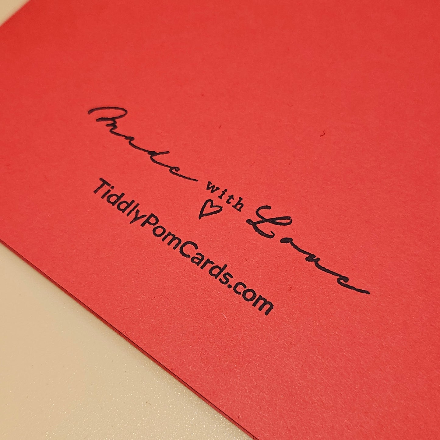 Handmade Valentine's Day Card, Hand-Colored Red and Black Hearts Keepsake Greeting Card