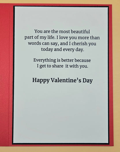 Handmade Valentine's Day Card, "All My Love" Heart, Romantic Keepsake Greeting Card