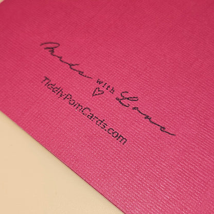 Romantic Love Card, Handmade Red and White Hearts Keepsake Greeting Card for Anniversary or Valentine's Day