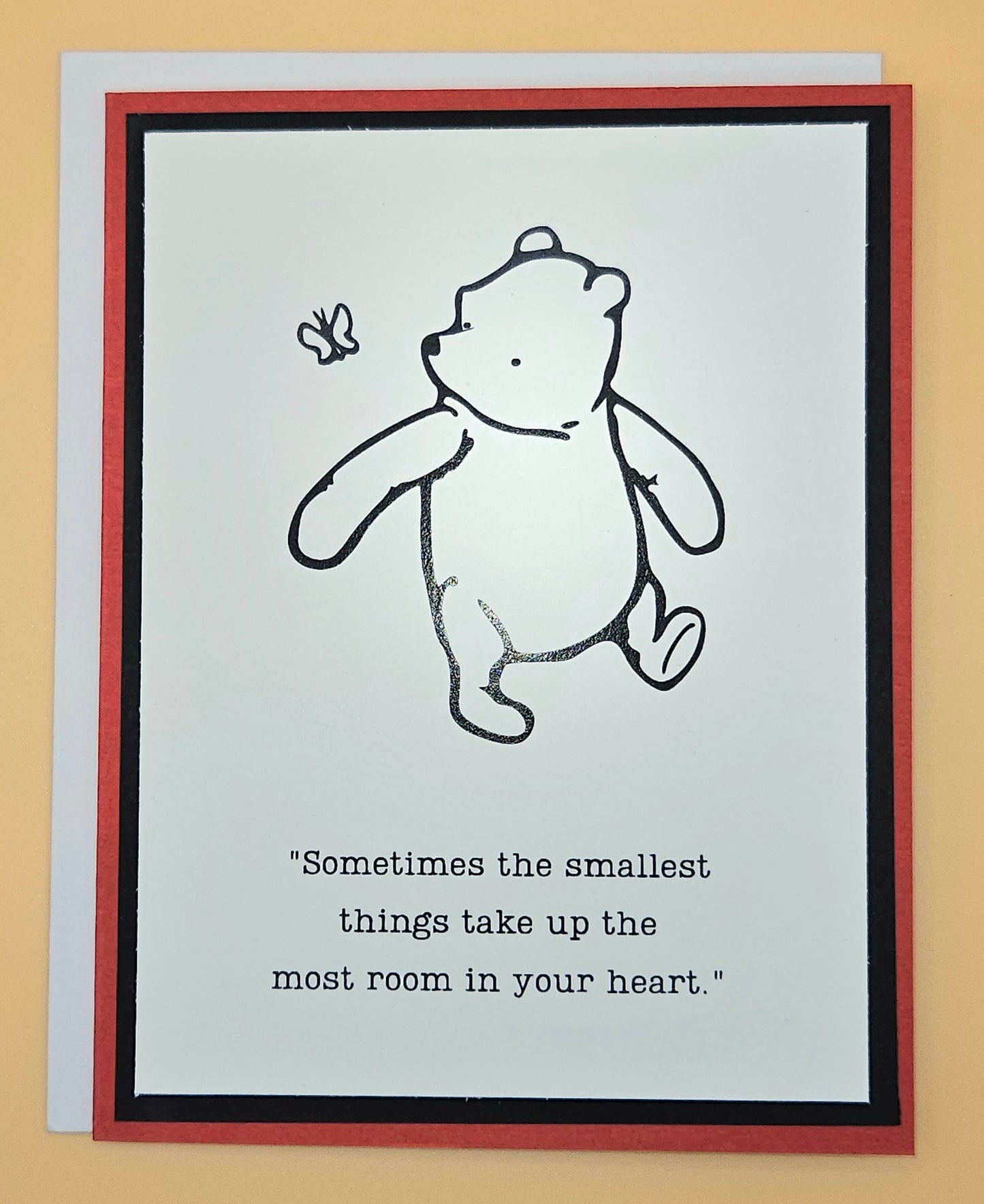 Winnie the Pooh Friendship Card, Handmade Blank Note Cards, Classic Pooh AA Milne Quote "Smallest Things"