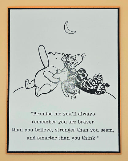 Winnie the Pooh Friendship Card Bundle, Handmade Blank Note Cards, Set of 4 Classic Pooh AA Milne Quotes
