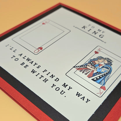 Romantic Card for Him, Handmade To My King Playing Card, Valentines Day Anniversary Keepsake