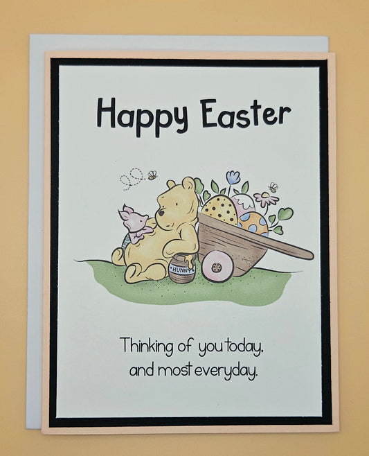 Winnie the Pooh Easter Card, Handmade Classic Pooh Thinking of You Greeting Card Keepsake