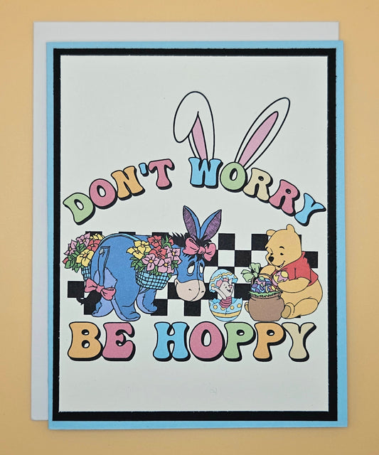 Winnie the Pooh Easter Card, Handmade Classic Pooh and Friends Be Hoppy Greeting Card Keepsake