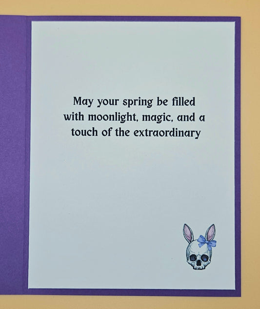 Handmade Gothic Easter Card, Dark Bunny Greeting Card Keepsake