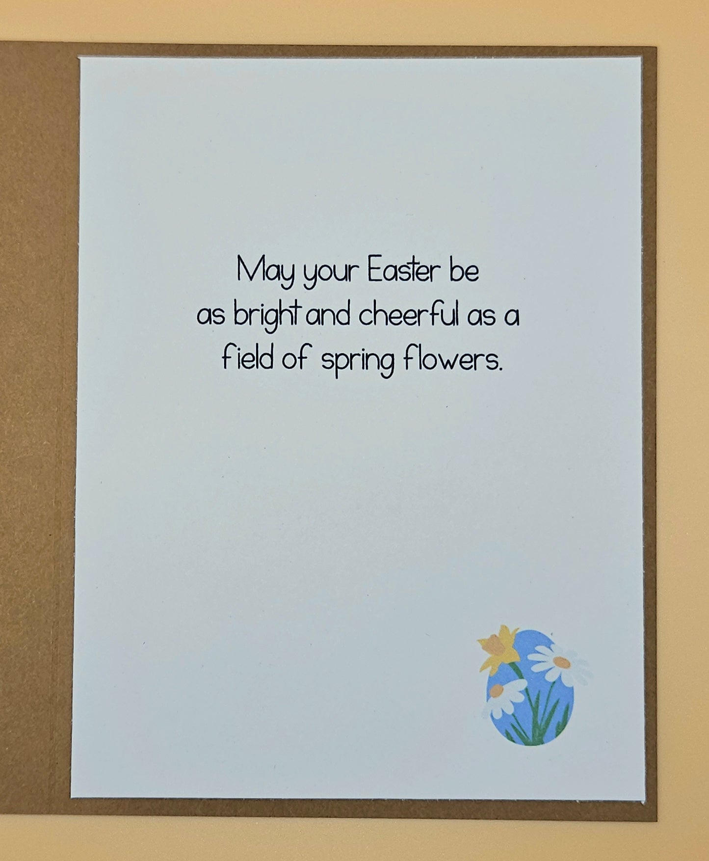 Easter Card, Handmade Vintage Duckling Spring Meadow, Easter Eggs Keepsake, Blank Inside