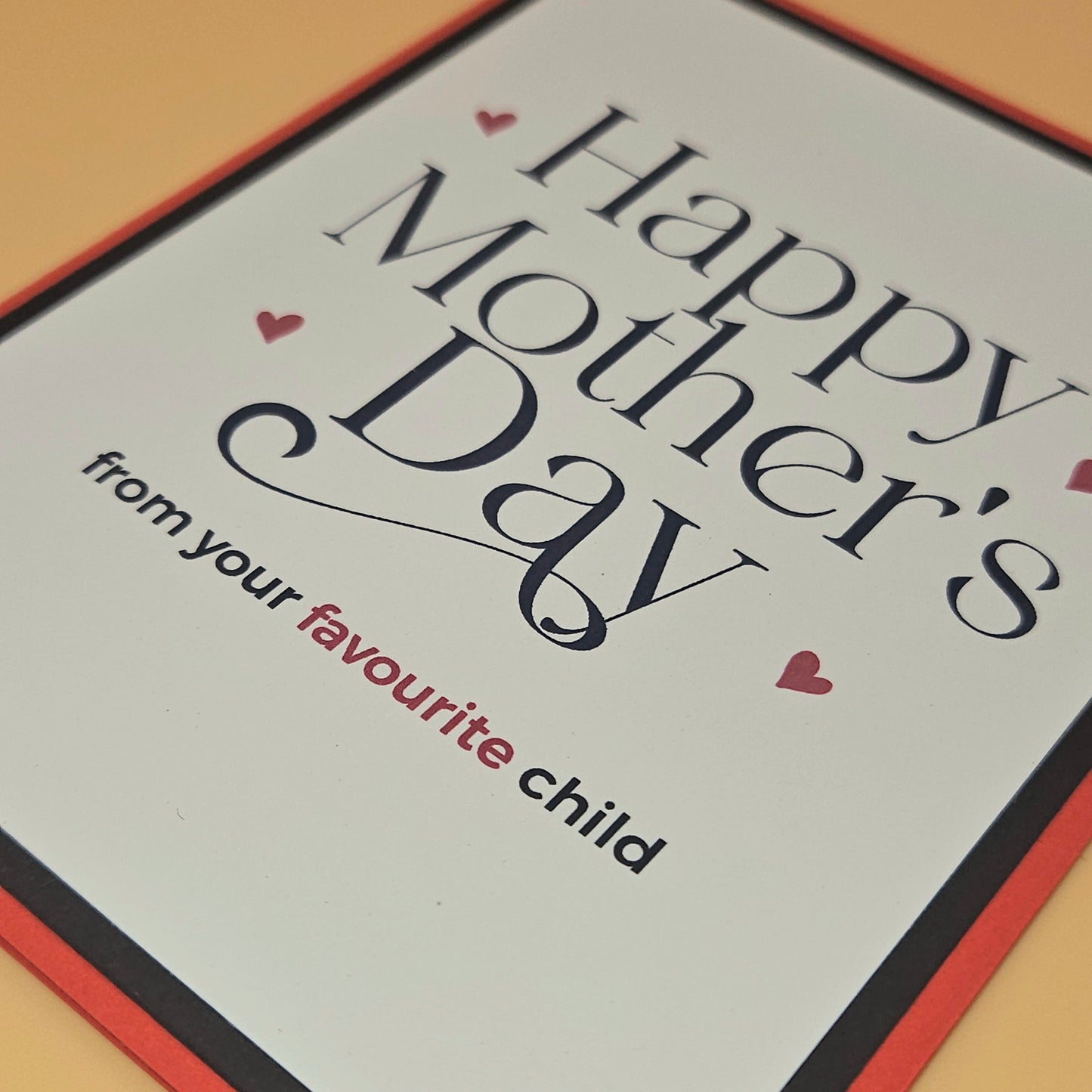 Funny Mother's Day Card From Favourite Child, Handmade Snarky Mom Gift, Keepsake