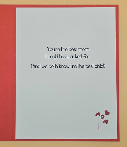 Funny Mother's Day Card From Favourite Child, Handmade Snarky Mom Gift, Keepsake