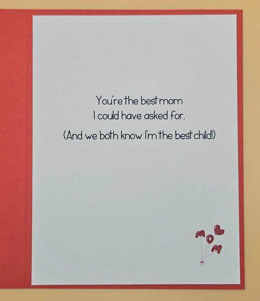 Handmade Mother's Day Card, Favourite Child Funny Greeting Card, Mom Keepsake