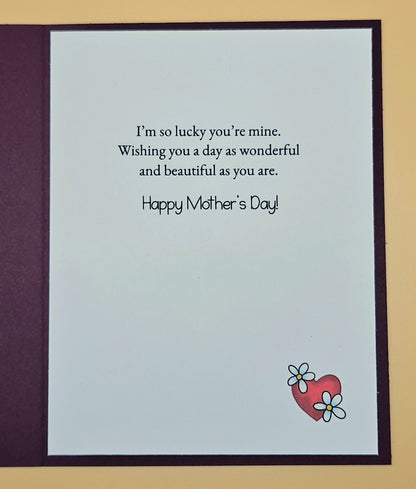 Mother's Day Card for Mom, Handmade If Mothers Were Flowers I'd Pick You, Floral Keepsake
