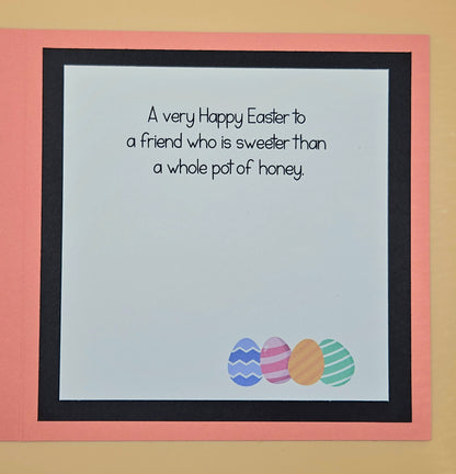 Winnie the Pooh Easter Card, Handmade Classic Pooh Hunny Pot, Heartfelt Spring Keepsake with Message