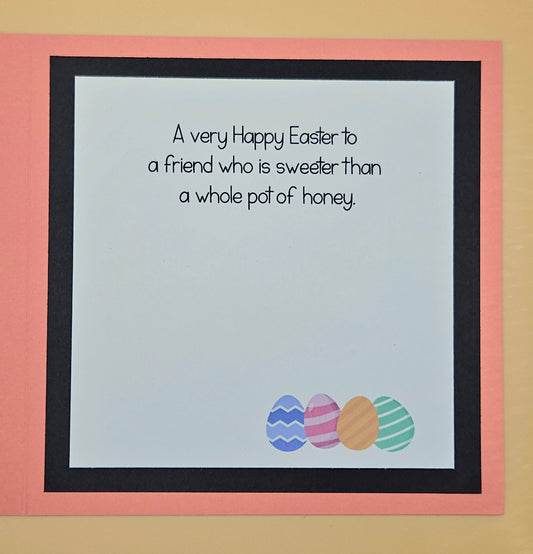 Winnie the Pooh Easter Card, Handmade Classic Pooh Hunny Pot Greeting Card Keepsake