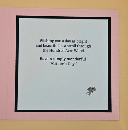 Greeting card with a Mother's Day message on a pink border