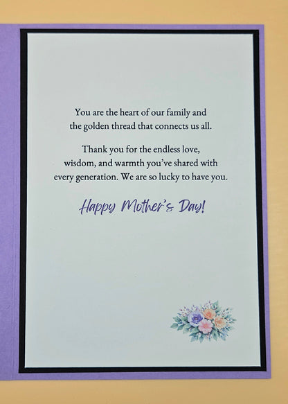 Mother’s Day Card for Grandmother, Handmade Special Nana Floral, Heartfelt Generational Keepsake with Message