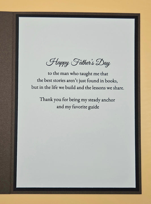 Framed Father's Day card with a message on a beige background