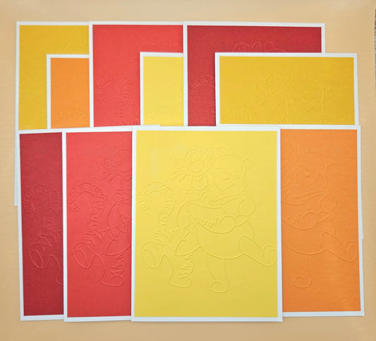 Winnie the Pooh and Tigger Note Cards, Handmade Embossed Classic, Heartfelt Keepsake Set of 10