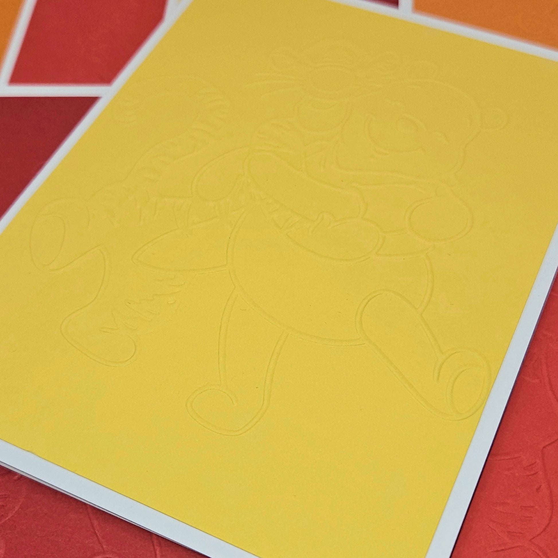 Winnie the Pooh and Tigger Note Cards, Handmade Embossed Classic, Heartfelt Keepsake Set of 10, Yellow2