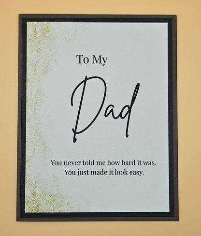 Father's Day Card for Dad, Handmade You Made It Look Easy, Heartfelt Keepsake