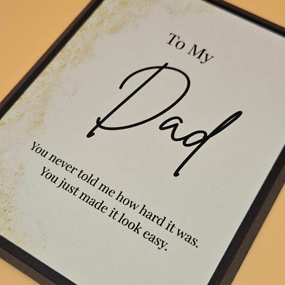 Father's Day Card for Dad, Handmade You Made It Look Easy, Heartfelt Keepsake