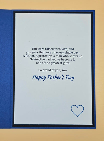 Father's Day Card for Son, Handmade Blue Hearts Milestone, Incredible Father Keepsake