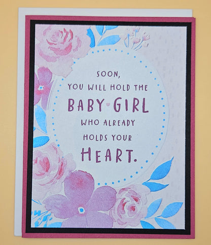 Greeting card with floral design and text on a yellow background