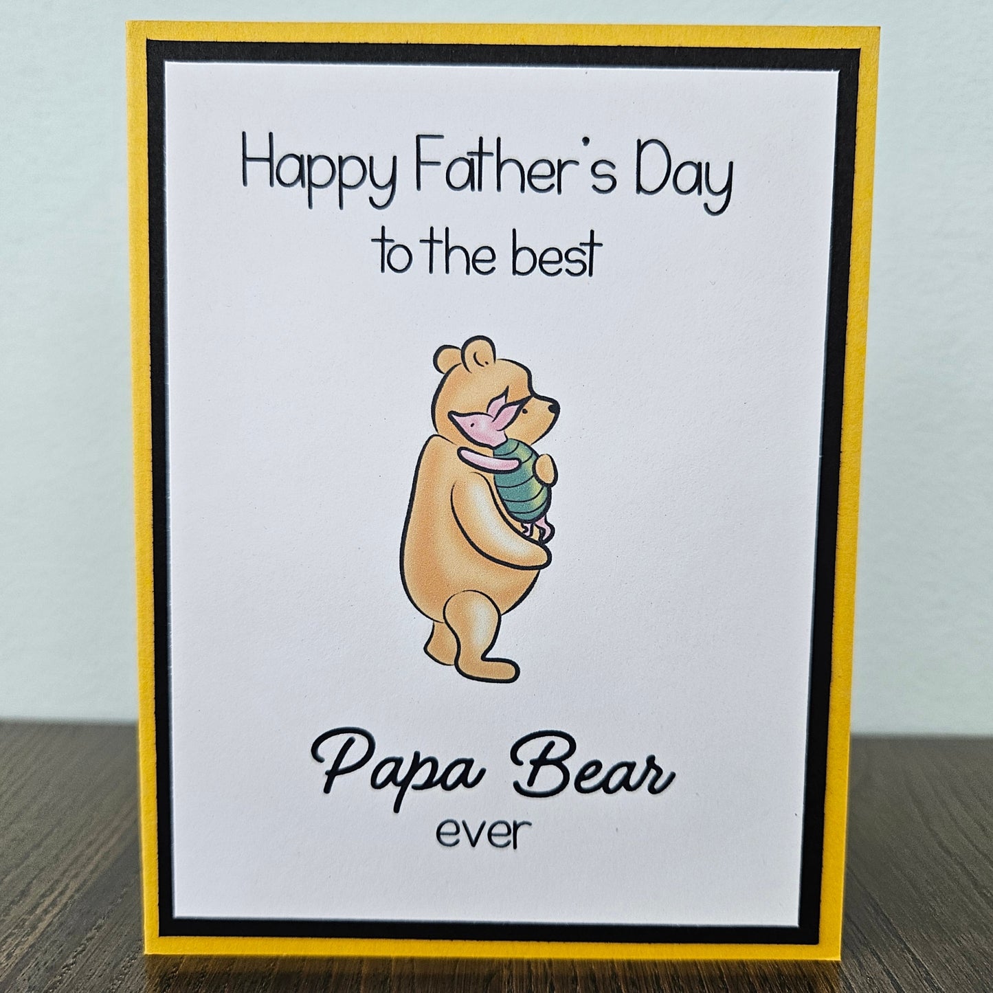 Winnie the Pooh Father's Day Card for Dad. Handmade Classic Pap Bear Greeting Card