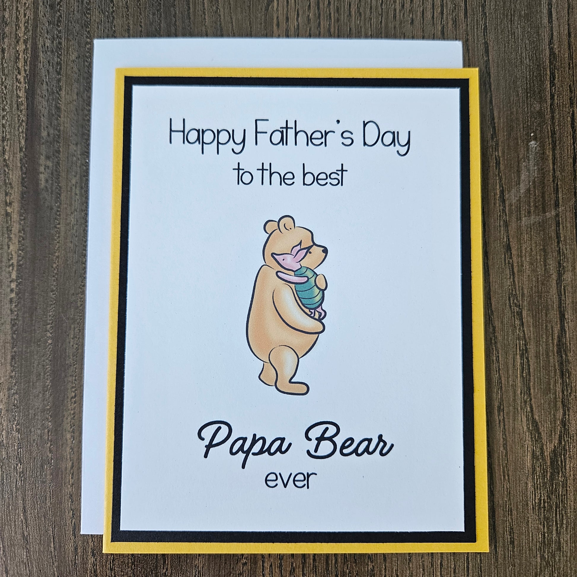 Winnie the Pooh Father's Day Card for Dad. Handmade Classic Pap Bear Greeting Card