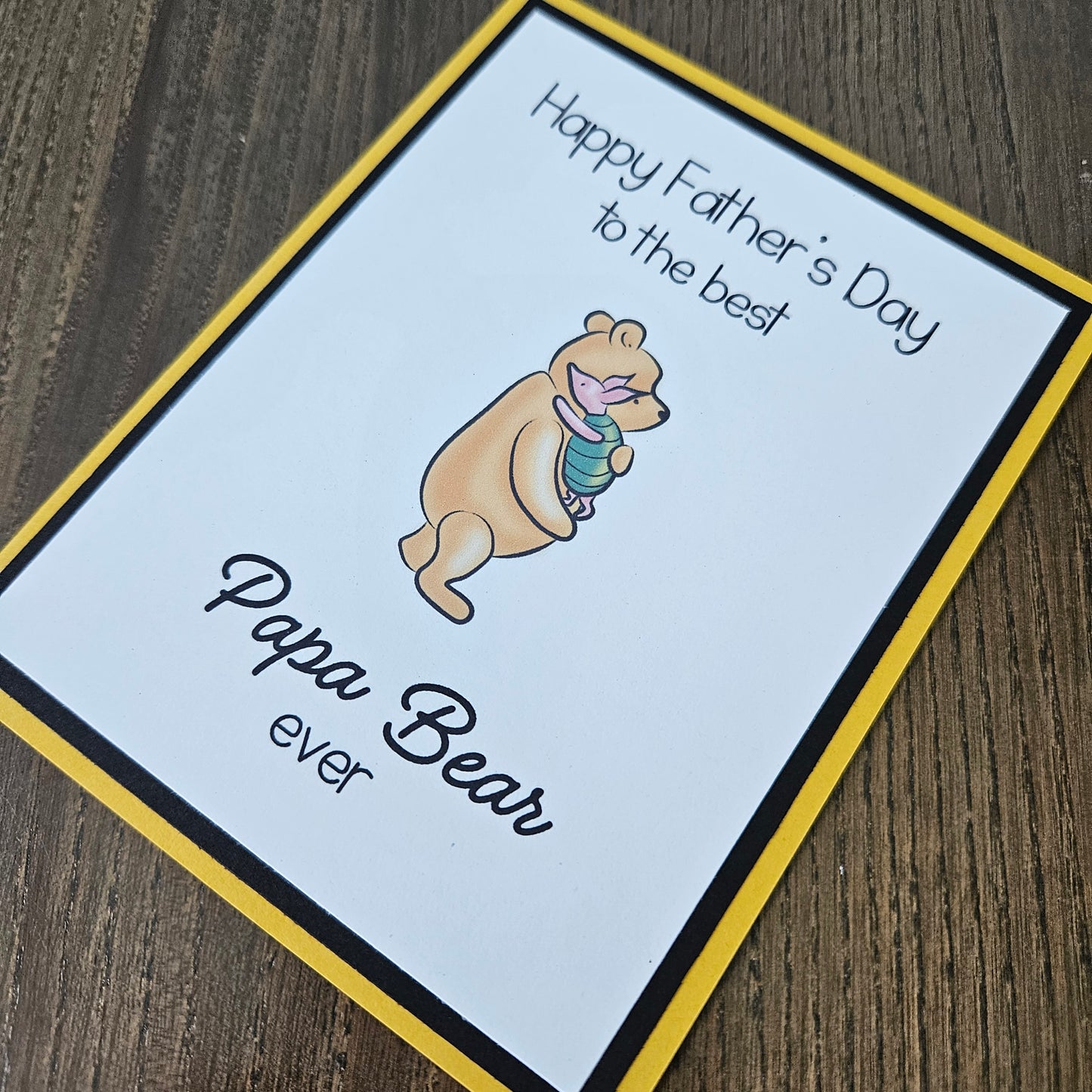 Winnie the Pooh Father's Day Card for Dad. Handmade Classic Pap Bear Greeting Card