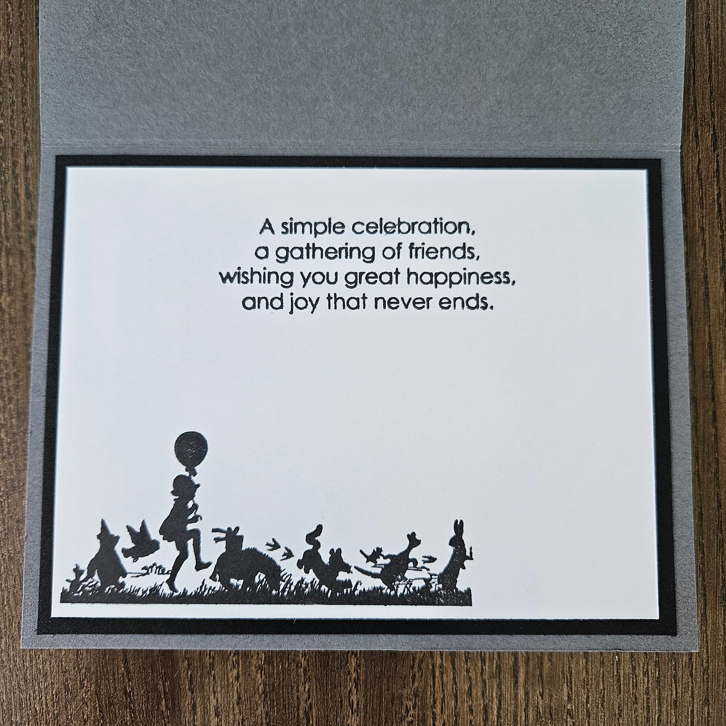 Winnie the Pooh Birthday Card, Handmade Hand Colored Classic Pooh and Friends, Sunset Silhouette
