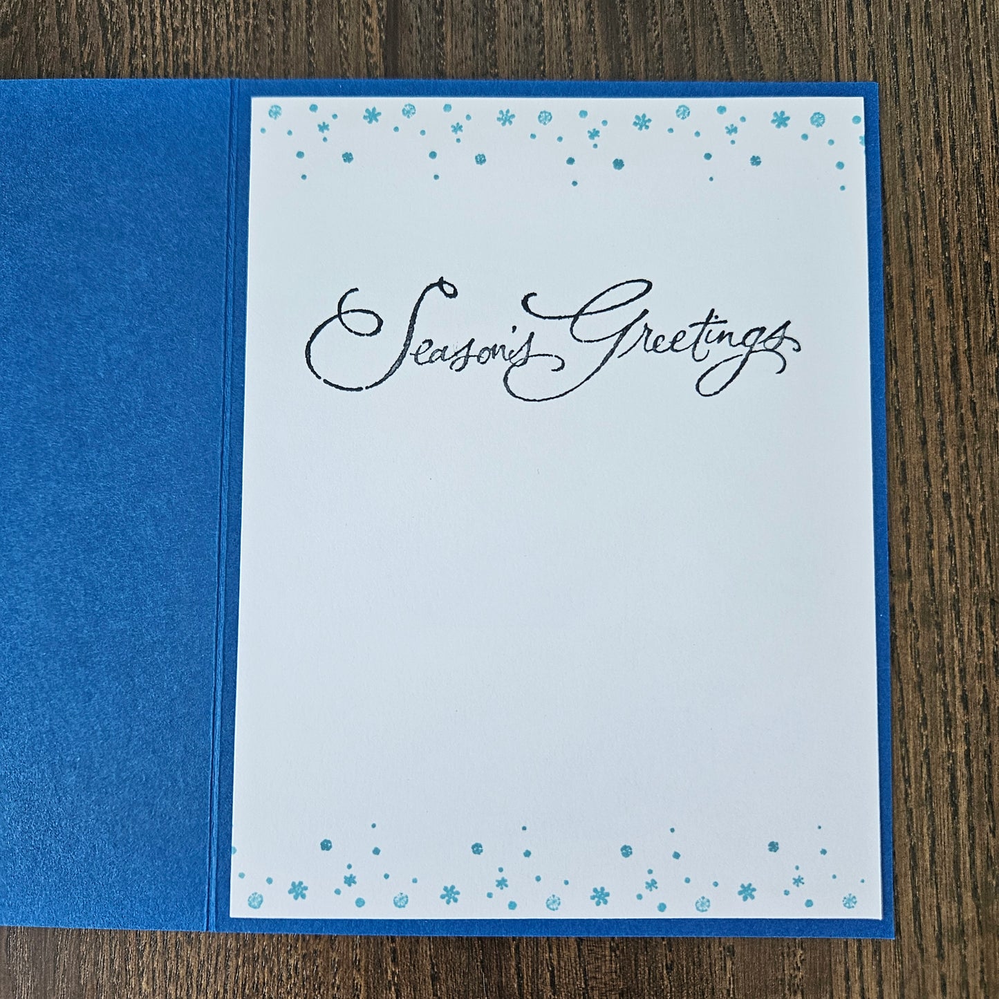 Winnie the Pooh Christmas Card, Handmade Hand-Colored Snowman Keepsake, Layered Blue Embossed Holiday Greeting Tiddly Pom Cards