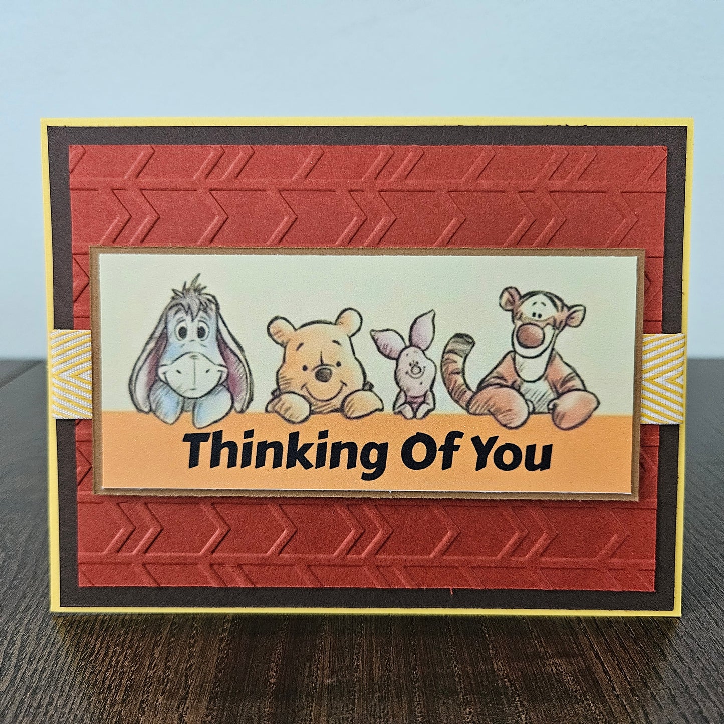 Handmade Winnie The Pooh & Friends Card, Personalized Card For Birthdays, Congratulations, Thinking of You, Best Friends Forever Tiddly Pom Cards