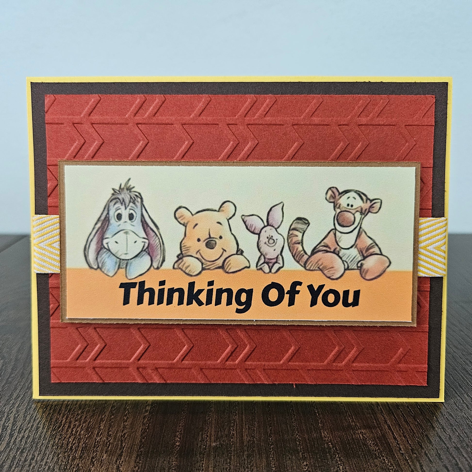 Handmade Winnie The Pooh & Friends Card, Personalized Card For Birthdays, Congratulations, Thinking of You, Best Friends Forever Tiddly Pom Cards