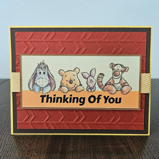 Handmade Winnie The Pooh & Friends Card, Personalized Card For Birthdays, Congratulations, Thinking of You, Best Friends Forever Tiddly Pom Cards