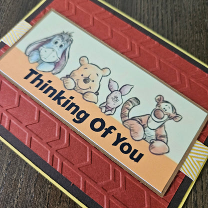 Handmade Winnie The Pooh & Friends Card, Personalized Card For Birthdays, Congratulations, Thinking of You, Best Friends Forever Tiddly Pom Cards