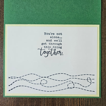 Handmade Thinking of You Card, Winnie the Pooh & Piglet , Hand-Colored Encouragement or Friendship Card with Supportive Message Tiddly Pom Cards
