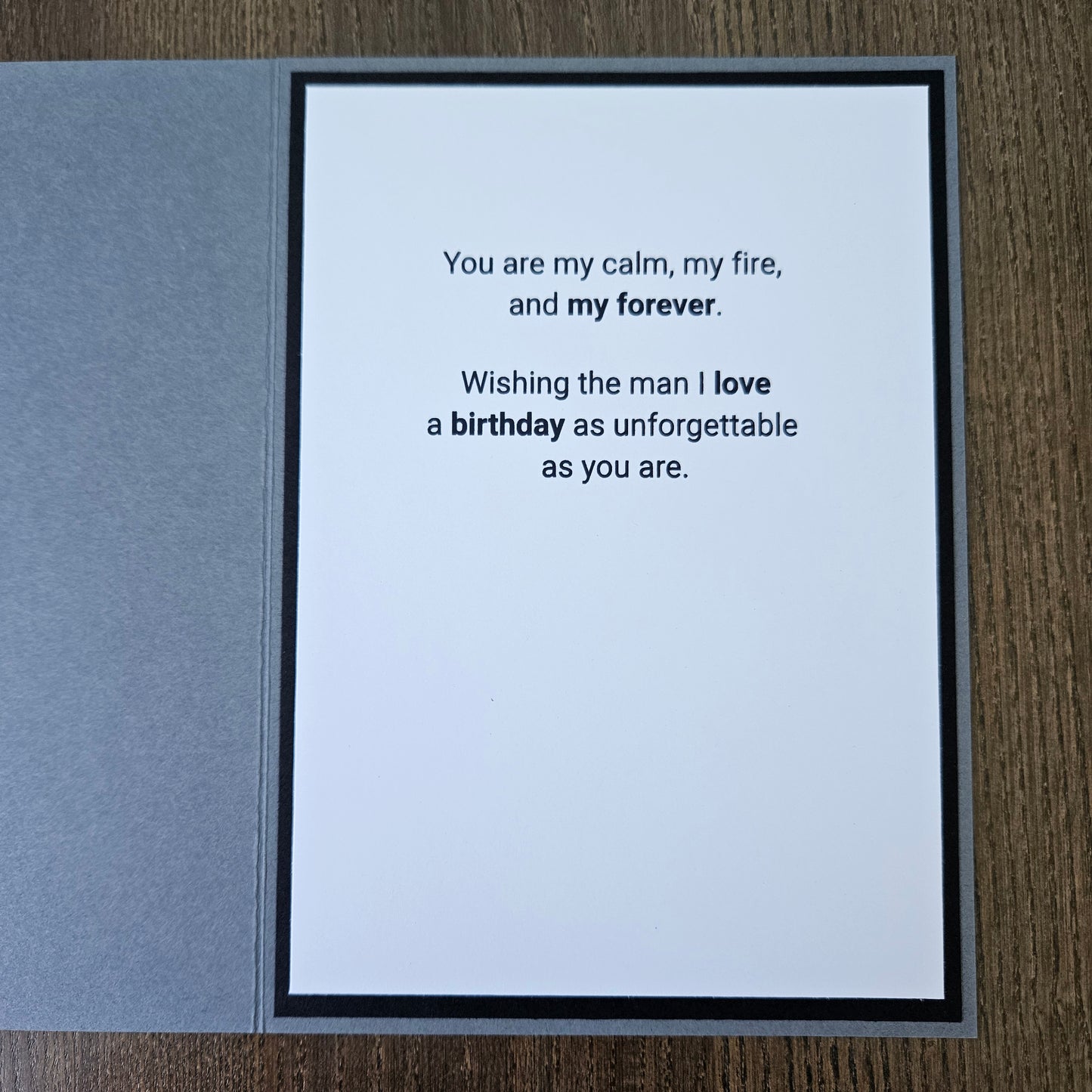 Birthday Card for Husband, Handmade Geometric Blue Gray, Favorite Adventure Heartfelt Greeting