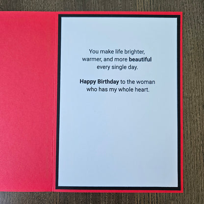 Handmade Birthday card for a wife with hearts and text from Tiddly Pom Cards. 